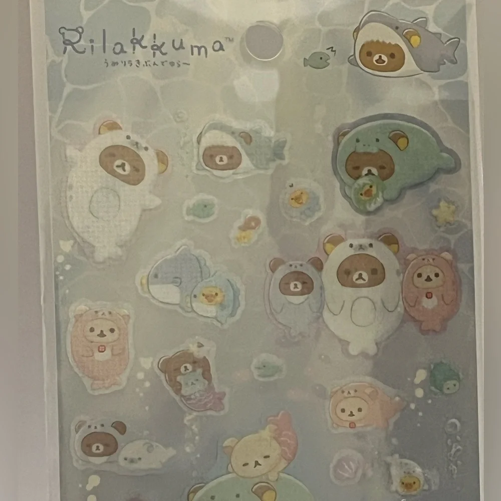 Rilakkuma Sparkly Sea Life Sticker Sheet